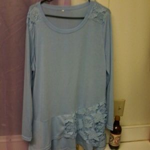 baby blue lace top